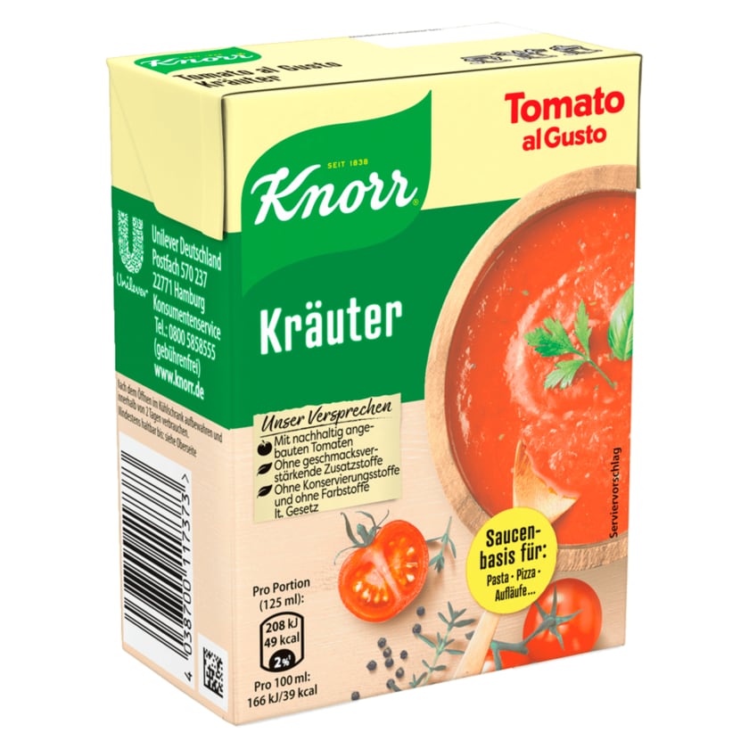 Knorr Tomato al Gusto Kräuter Soße 370 g